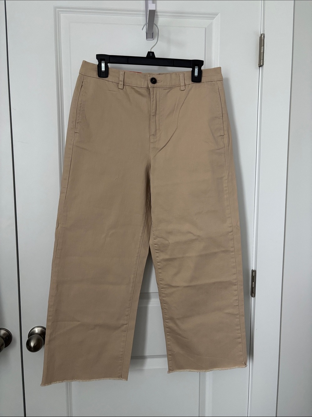 Nine West Beige Wide-Leg Cropped Pants
